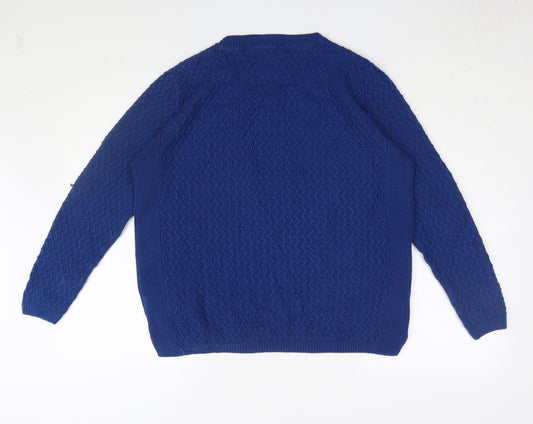 Womens UK Size M Isle Blue Pullover Jumper