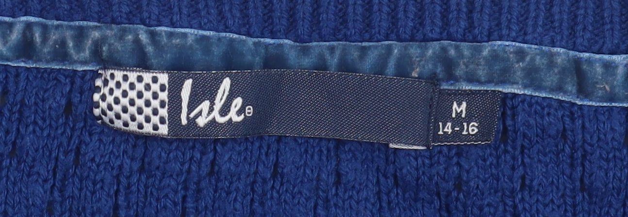 Womens UK Size M Isle Blue Pullover Jumper