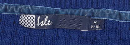 Womens UK Size M Isle Blue Pullover Jumper