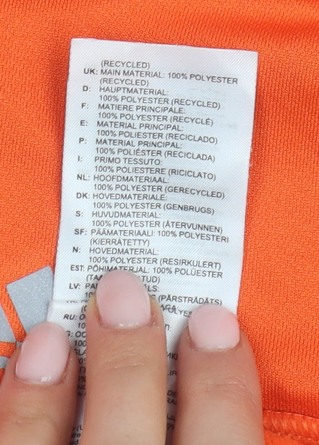 Adidas Boys Orange 1/4 Zip Sweatshirt - Size 12 Years, Activewear