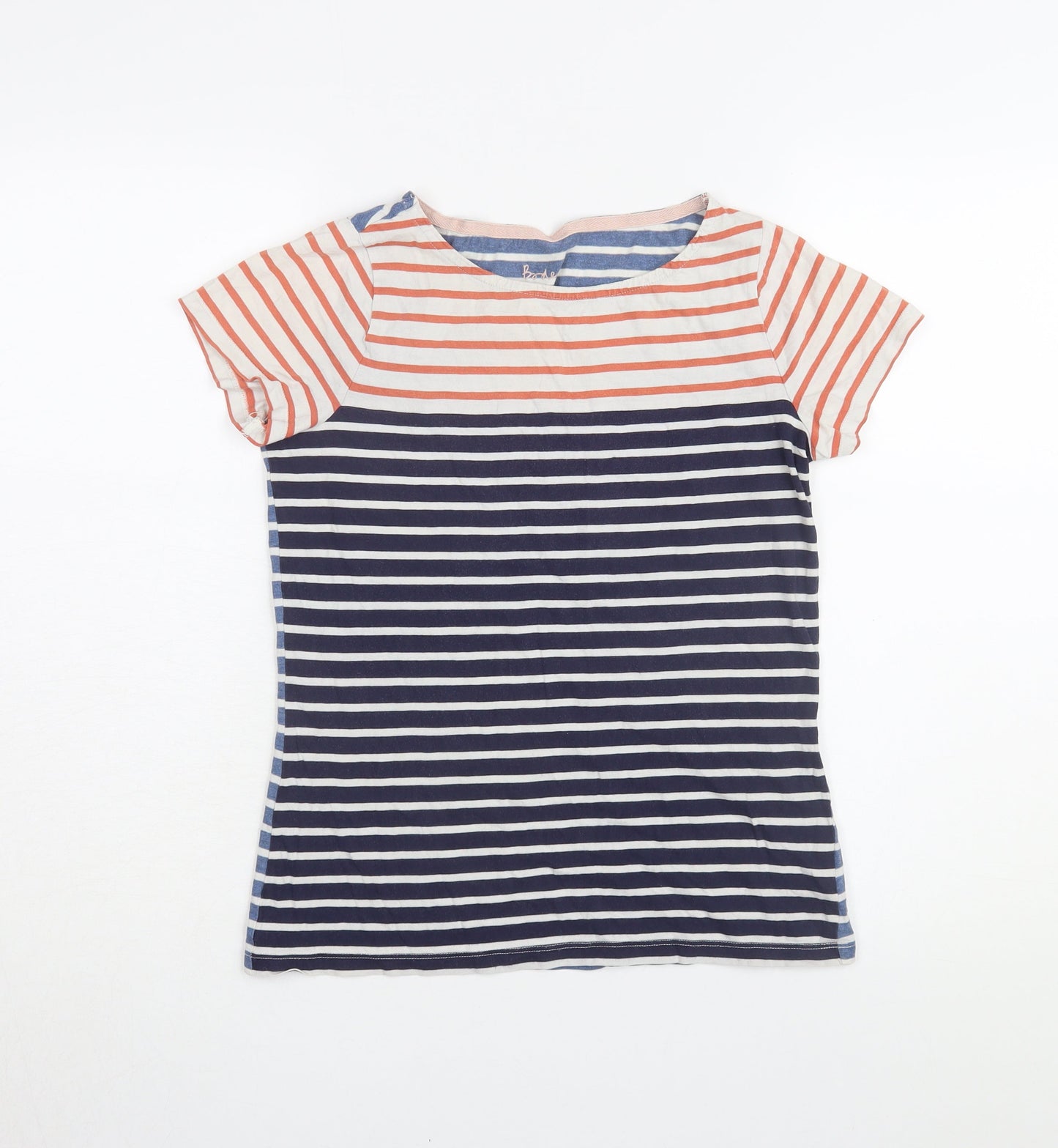Boden Women's Multicoloured Striped T-Shirt Size 8