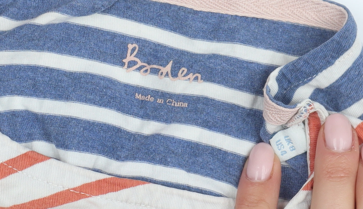 Boden Women's Multicoloured Striped T-Shirt Size 8