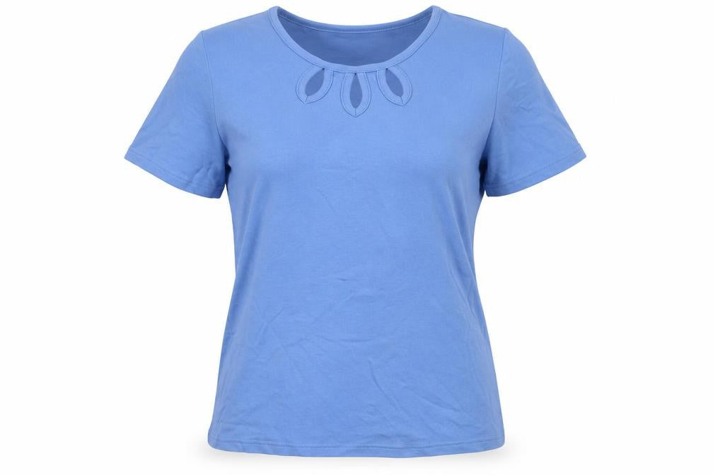 Womens UK Size S EWM Blue Basic T-Shirt