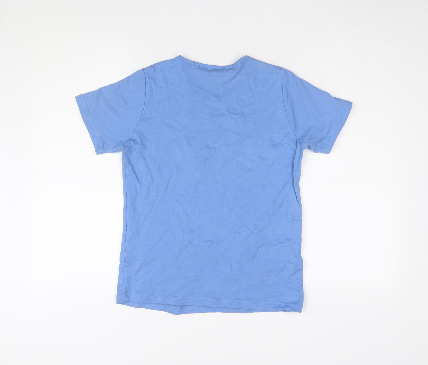 EWM Women's Blue Cotton Basic T-Shirt, Size S
