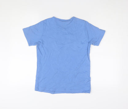 EWM Women's Blue Cotton Basic T-Shirt, Size S