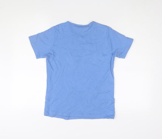 EWM Women's Blue Cotton Basic T-Shirt, Size S