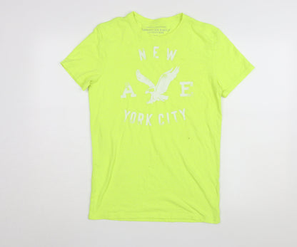 Unisex Adults UK Size XS American Eagle Green Basic T-Shirt