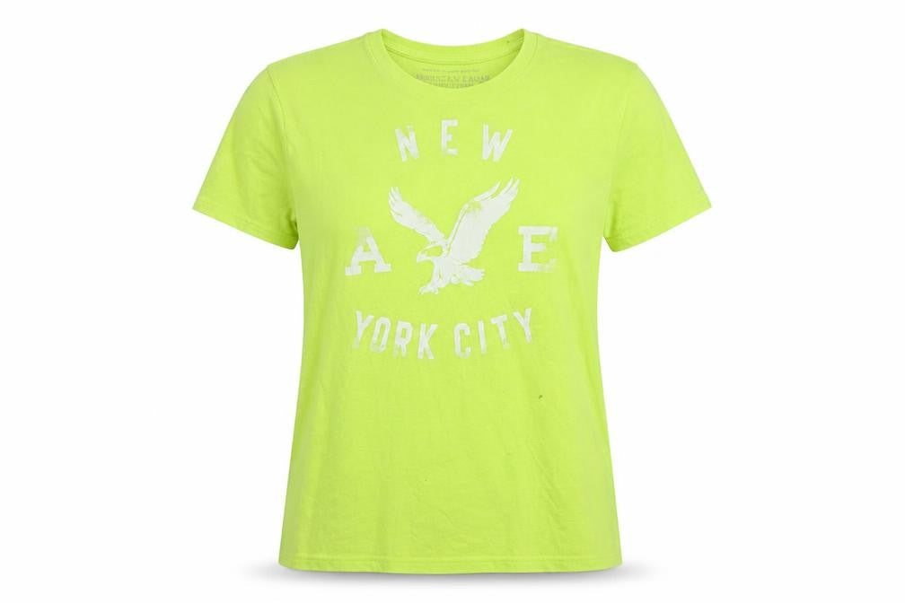 Front view of American Eagle unisex green xs athletic t-shirt