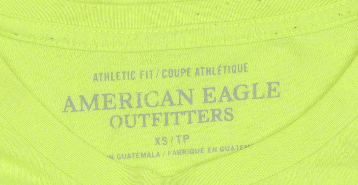 Unisex Adults UK Size XS American Eagle Green Basic T-Shirt