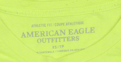 Unisex Adults UK Size XS American Eagle Green Basic T-Shirt