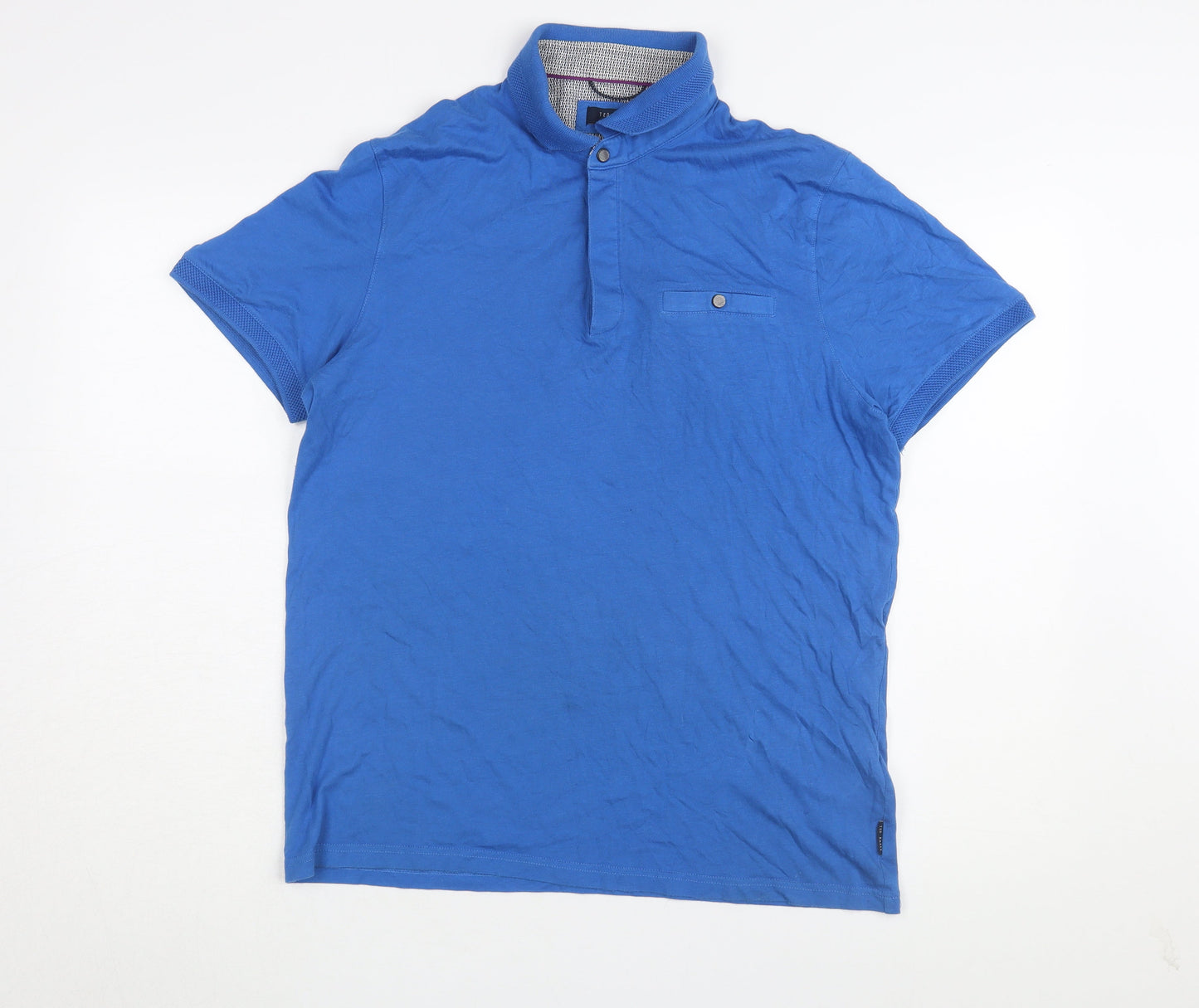 Ted Baker Men's Blue Collared T-Shirt Medium