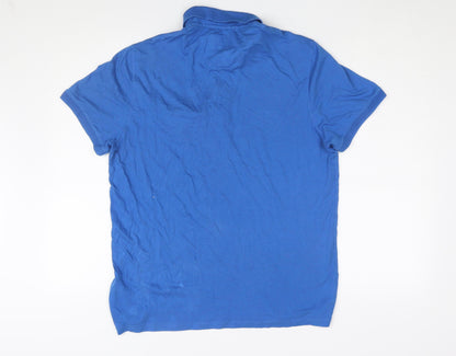 Ted Baker Men's Blue Collared T-Shirt Medium