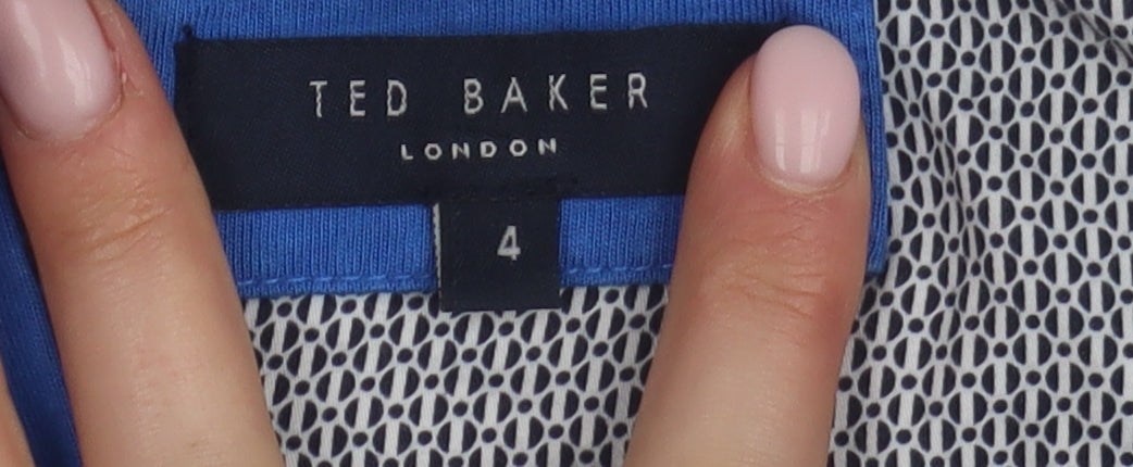 Ted Baker Men's Blue Collared T-Shirt Medium