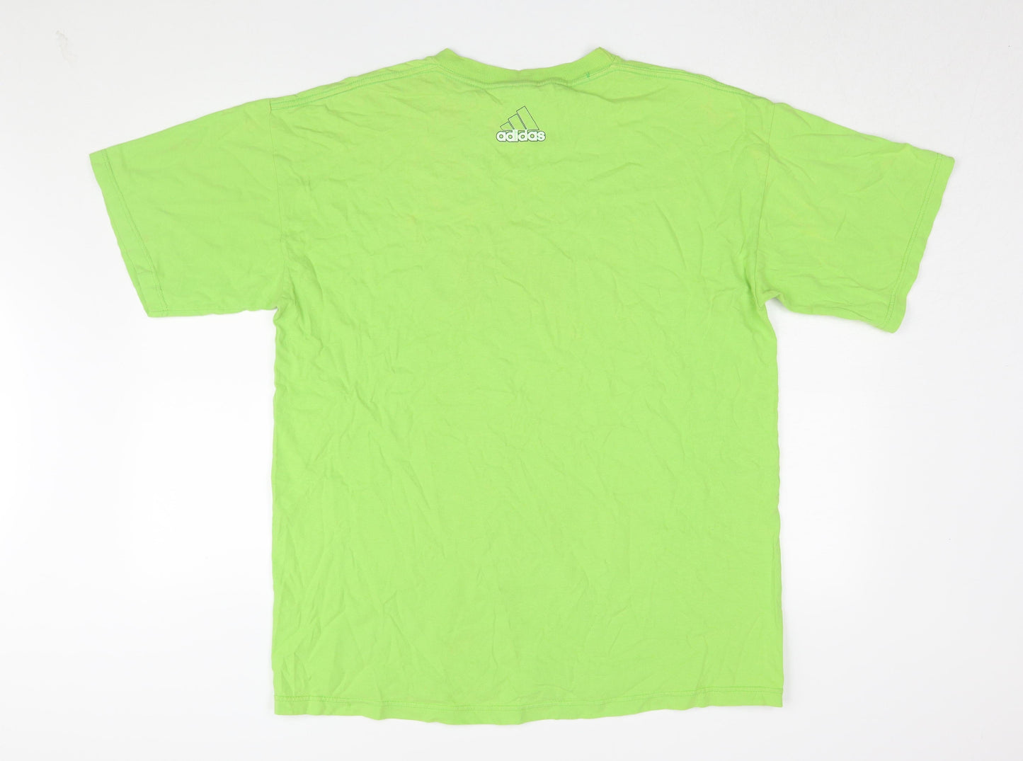 Adidas Men's Green L T-Shirt Sports Graphic Logo