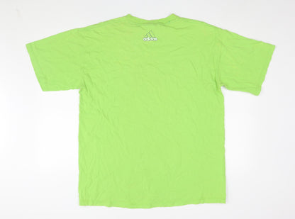 Adidas Men's Green L T-Shirt Sports Graphic Logo