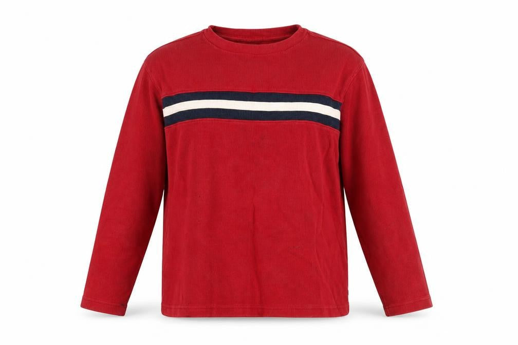 Front view of Gap unisex red cotton long sleeve t-shirt, size 12