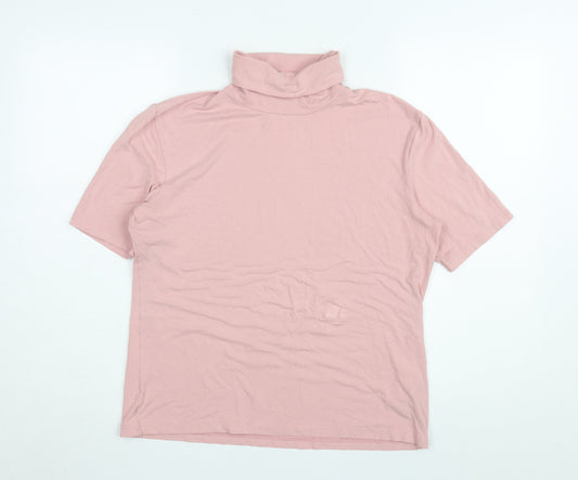 Olsen Pink Roll Neck Women's T-Shirt, Size 18, Casual
