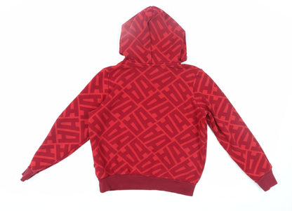 Adidas Unisex Red Geometric Pullover Hoodie Size 12