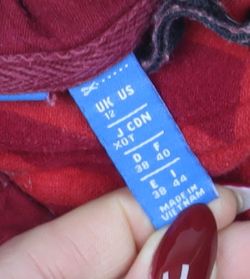 Adidas Unisex Red Geometric Pullover Hoodie Size 12