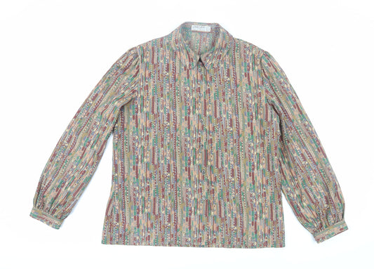Jaeger Women's Multicoloured Geometric Button-Up Shirt