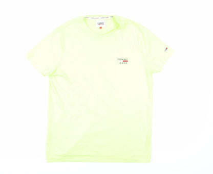 Tommy Jeans Men's Green Medium Logo T-Shirt