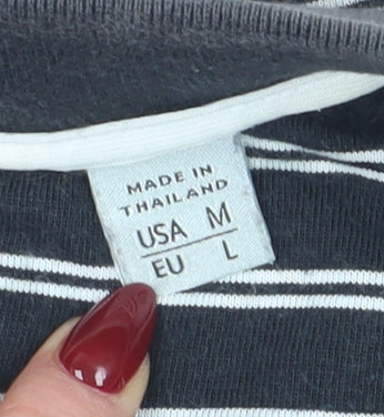 Ashworth Men's Black Striped Polo Shirt Size 14