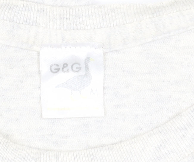 G&G Unisex White M Dinosaur Graphic T-Shirt
