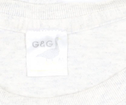 G&G Unisex White M Dinosaur Graphic T-Shirt