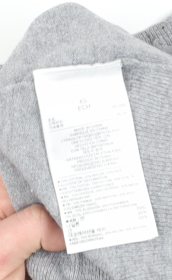 Gap Women's Grey XS Ruffle Pullover Jumper