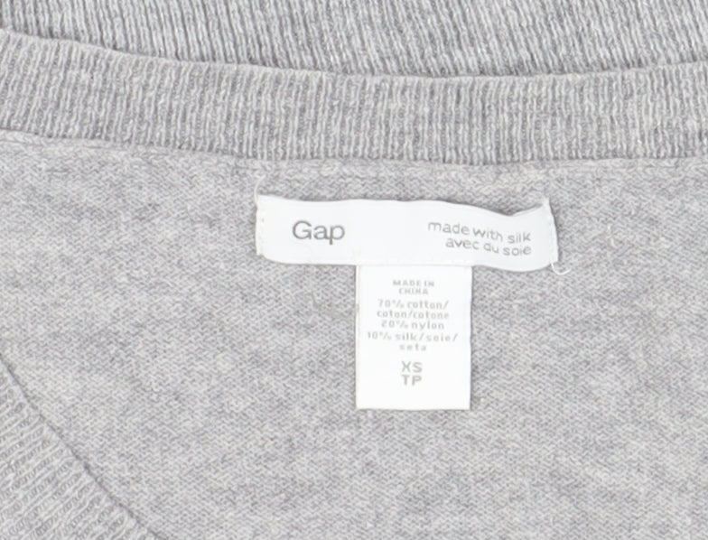Gap Women's Grey XS Ruffle Pullover Jumper