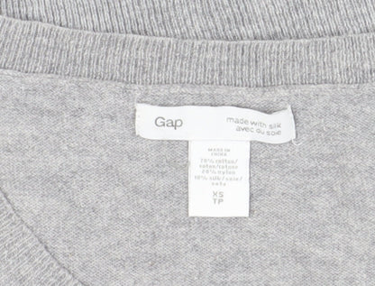 Gap Women's Grey XS Ruffle Pullover Jumper