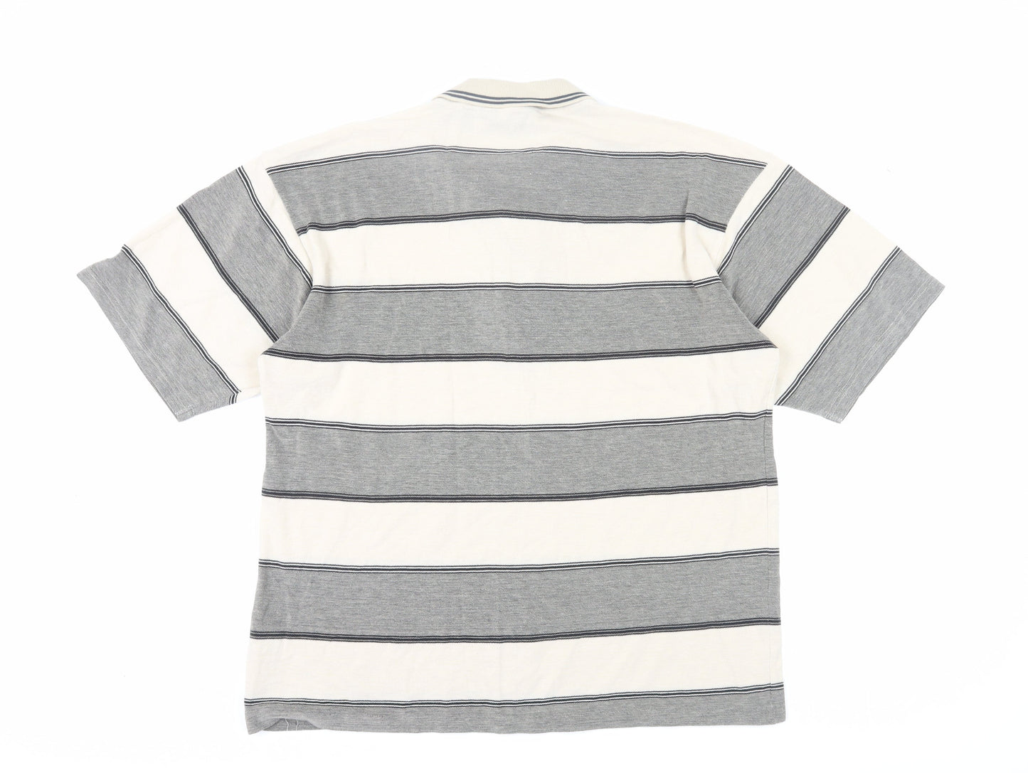 Grand Slam Men's Grey Striped Polo Shirt L Casual