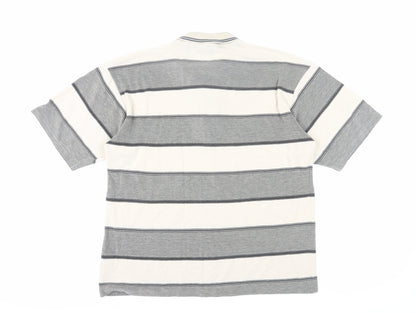 Grand Slam Men's Grey Striped Polo Shirt L Casual