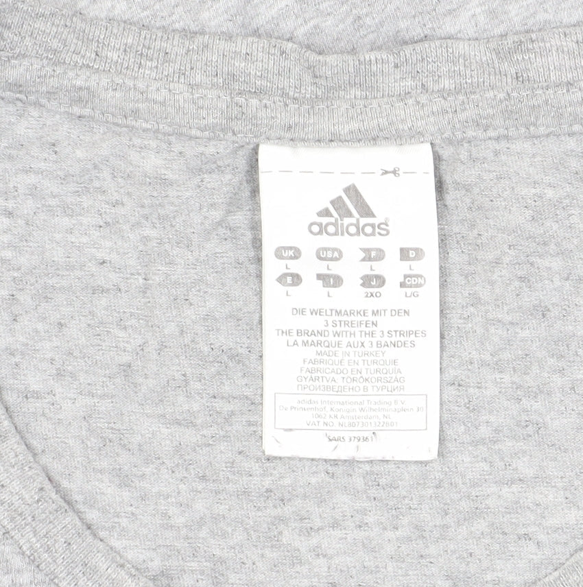Adidas Men's Grey Regular Fit T-Shirt - Size L