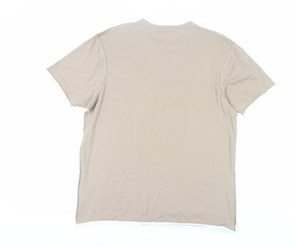 Red Herring Men's Beige V-Neck T-Shirt L