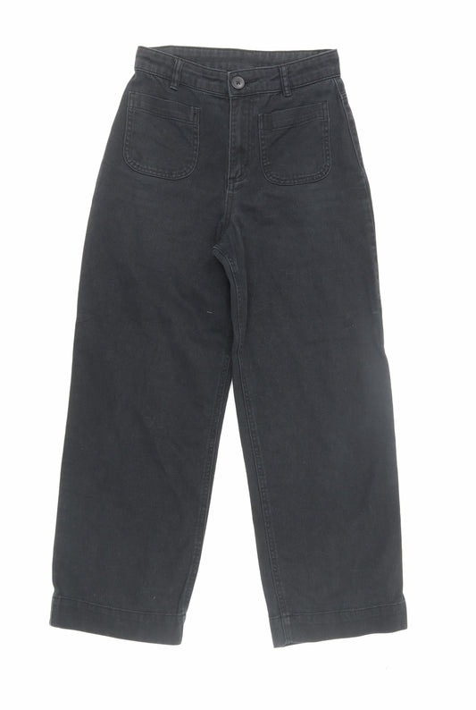 Monki Women's Wide-Leg Black Jeans, Size 4, Relaxed Fit