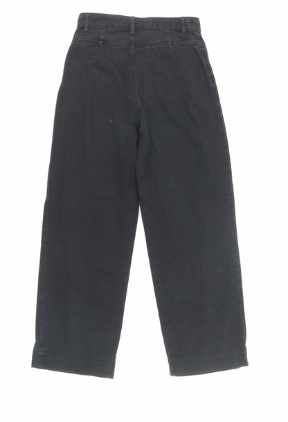 Monki Women's Wide-Leg Black Jeans, Size 4, Relaxed Fit