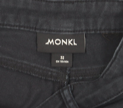 Monki Women's Wide-Leg Black Jeans, Size 4, Relaxed Fit