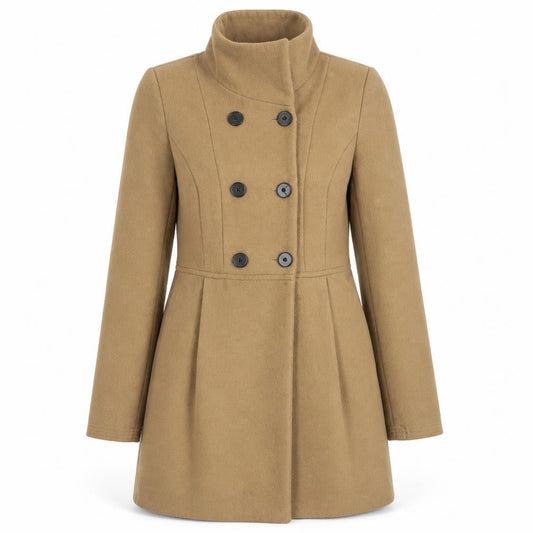 Womens UK Size XS Zara Brown Pea Coat Coat