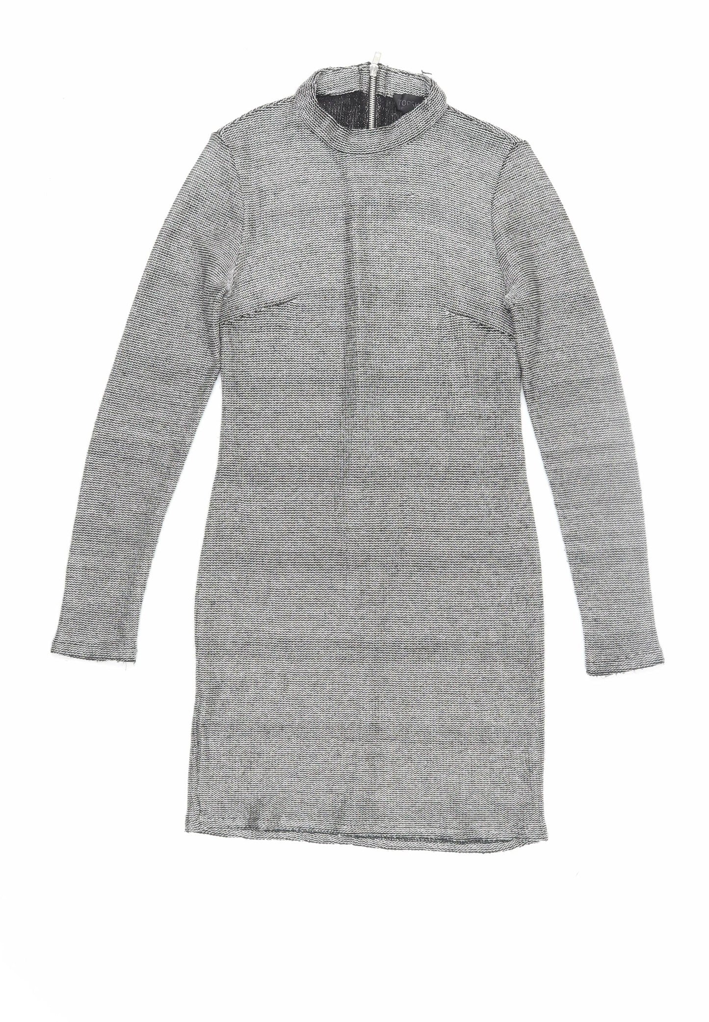Topshop Women's Grey Sheath Dress Size 10