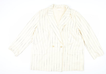 H&M Women's Ivory Pinstripe Blazer, XL
