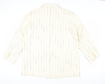H&M Women's Ivory Pinstripe Blazer, XL