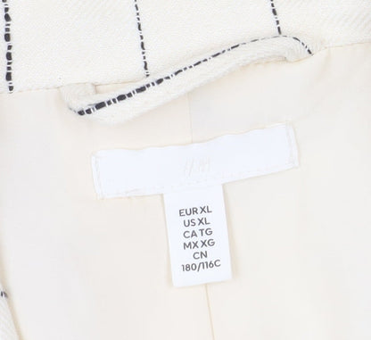 H&M Women's Ivory Pinstripe Blazer, XL