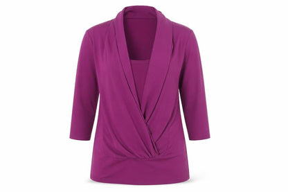 Womens UK Size 14 Star Purple Wrap Blouse