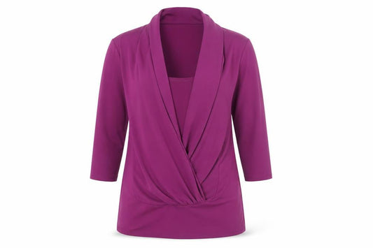 Womens UK Size 14 Star Purple Wrap Blouse