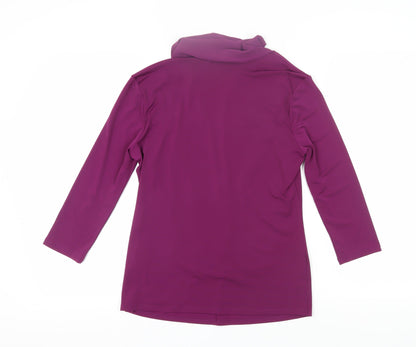 Womens UK Size 14 Star Purple Wrap Blouse