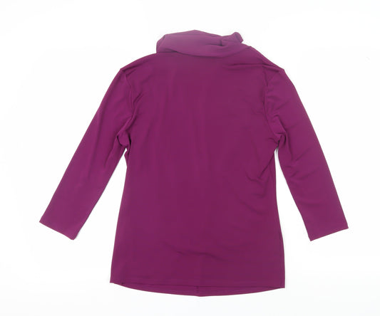 Womens UK Size 14 Star Purple Wrap Blouse