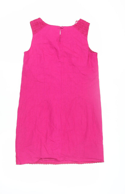 Bonmarché Women's Pink Cotton Shift Dress, Size 10