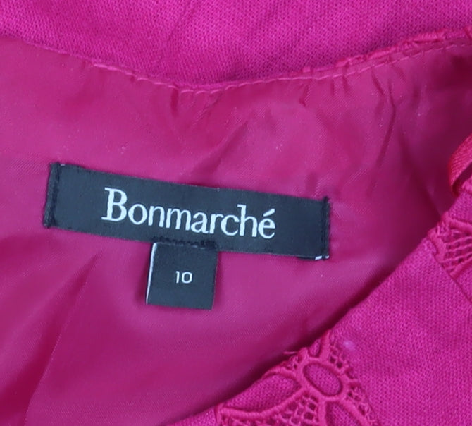 Bonmarché Women's Pink Cotton Shift Dress, Size 10