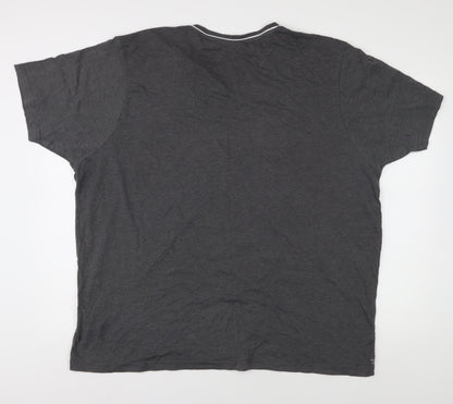 Slazenger Men's Grey V-Neck T-Shirt 3XL, Cotton Blend